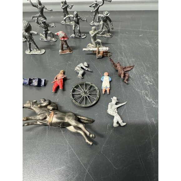 Pewter Lone Star Figures And Other Lead Western Figures COWBOYS INDIANS - Picture 2 of 14